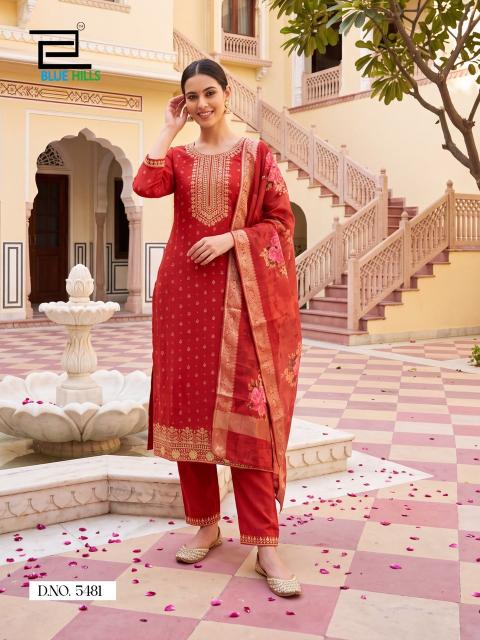 Blue hills cherry 3pcs kurtis wholesale